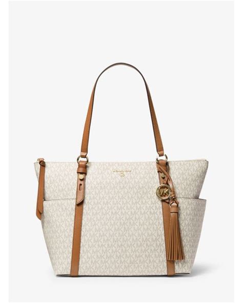 michael kors top zip tote vanilla|michael kors sullivan large.